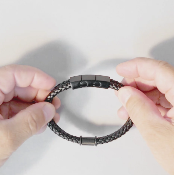 nylon cord & denim stacking duo bracelet